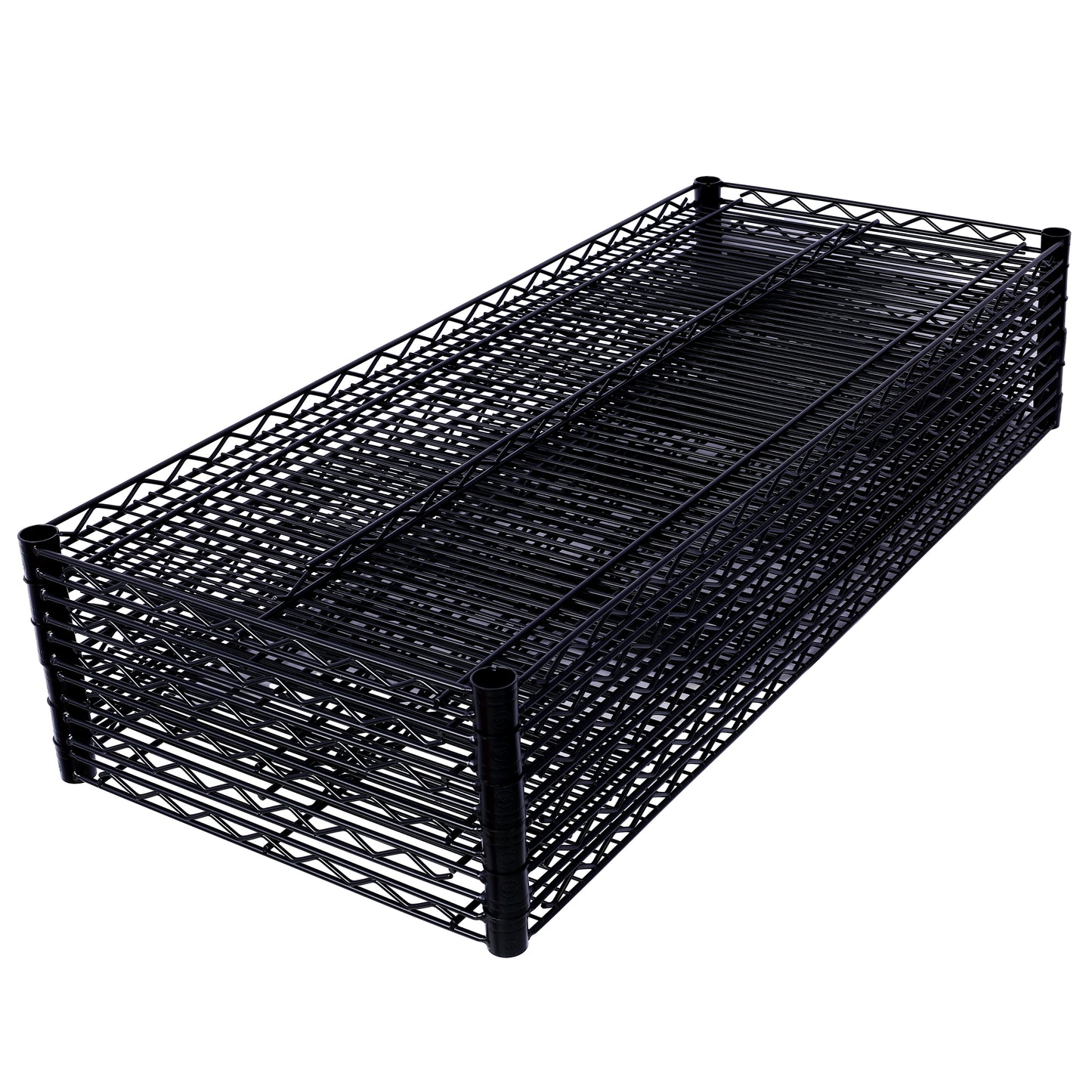 VIYET 6 Tier 6000LBS NSF Metal Wire Shelving, Heavy Duty Adjustable Rack with Wheels & Shelf Liners (Black, 84"H×48"L×20"D)