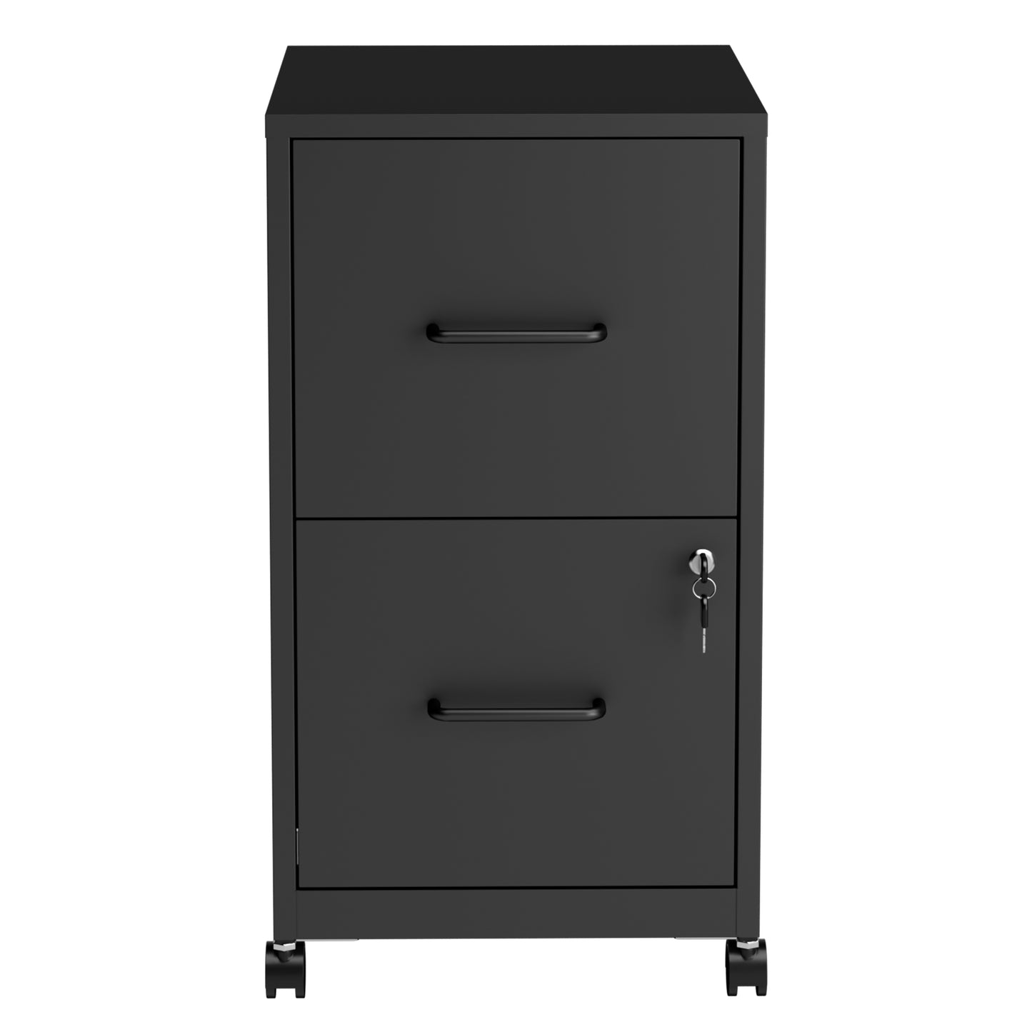 VIYET 2 Drawer Mobile File Cabinet with Lock, Rolling Metal Filing Cabinet for Letter & Legal Files, Under Desk Office Storage with Anti-Tip Kit, Black