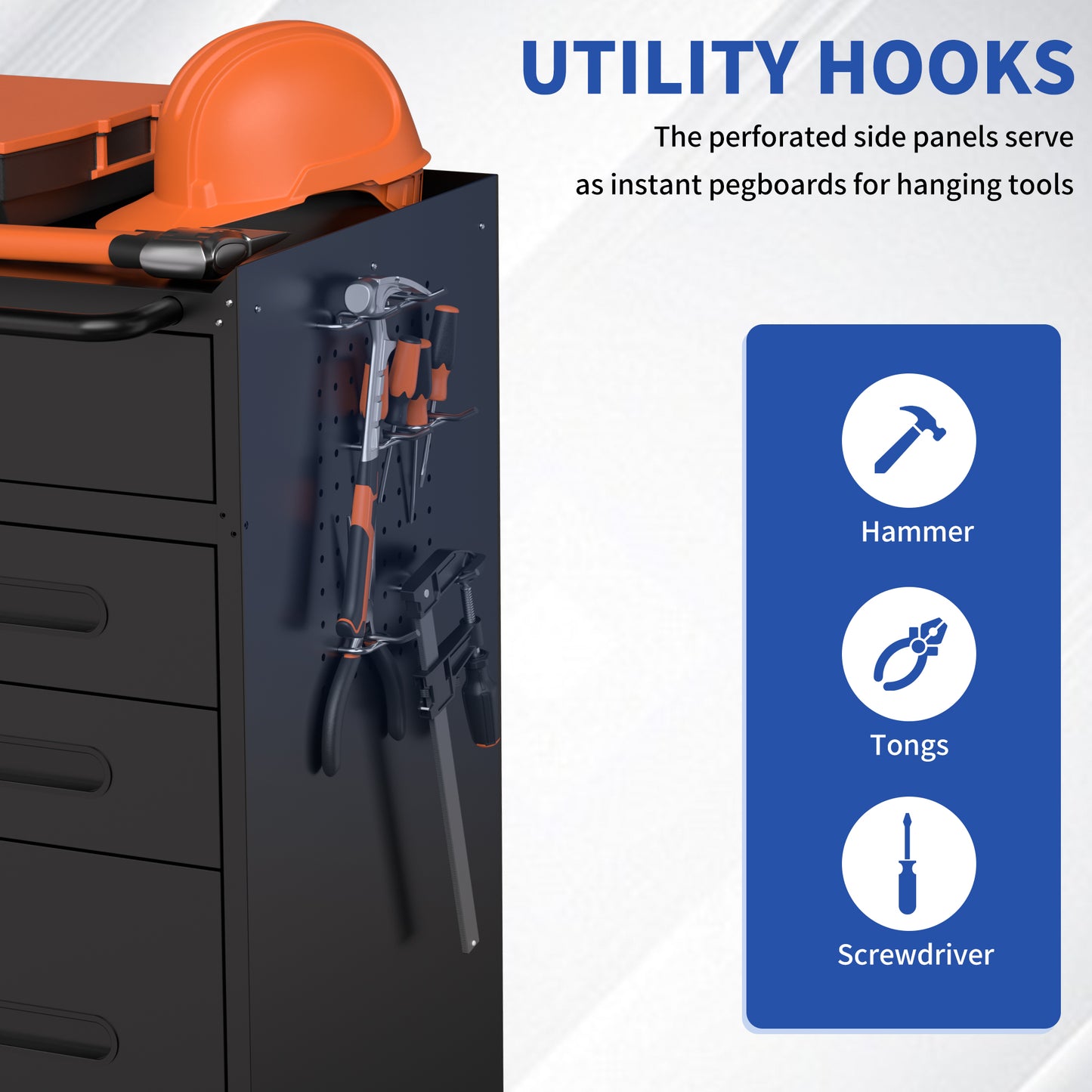 VIYET 34" 4-Drawer Mobile Tool Cabinet - Heavy-Duty Steel Garage Organizer with Lockable Storage Compartment & Rolling Workshop Chest, Black