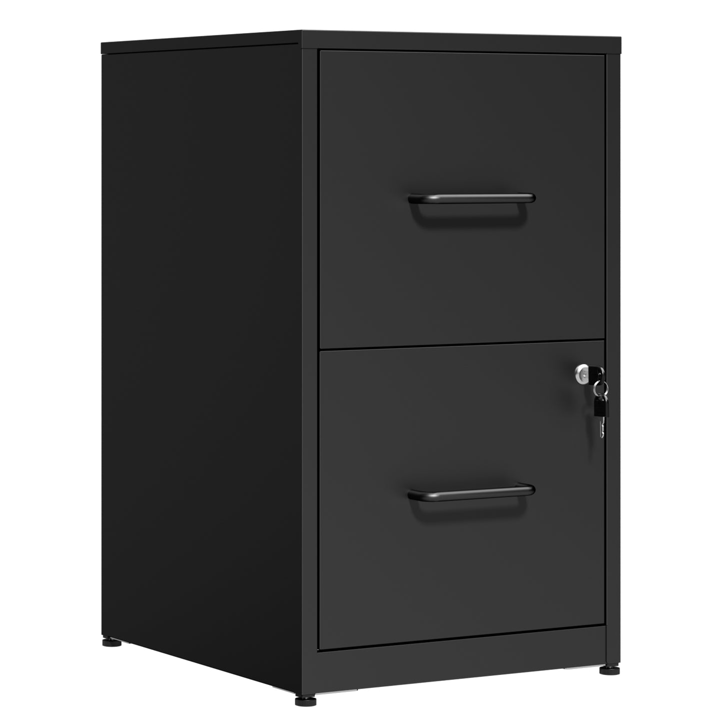 VIYET 2 Drawer Vertical File Cabinet with Lock, Metal Under Desk Filing Cabinet with Anti-Tip Kit, Adjustable Rails for Letter & Legal Files, Black Office Storage