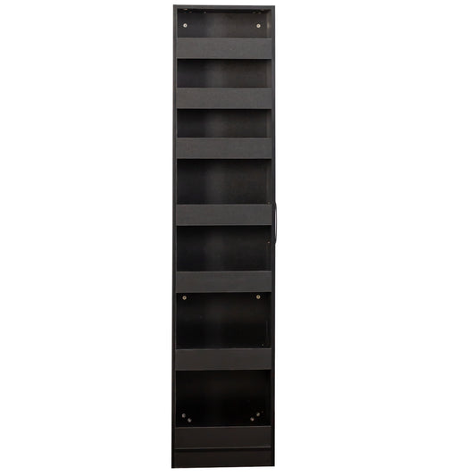 VIYET 71"H 7-Tier Multi-Functional Pull-Out Storage Shelf, Single-Sided Open Shelf, Organizer for Kitchen, Living Room & Narrow Spaces,black