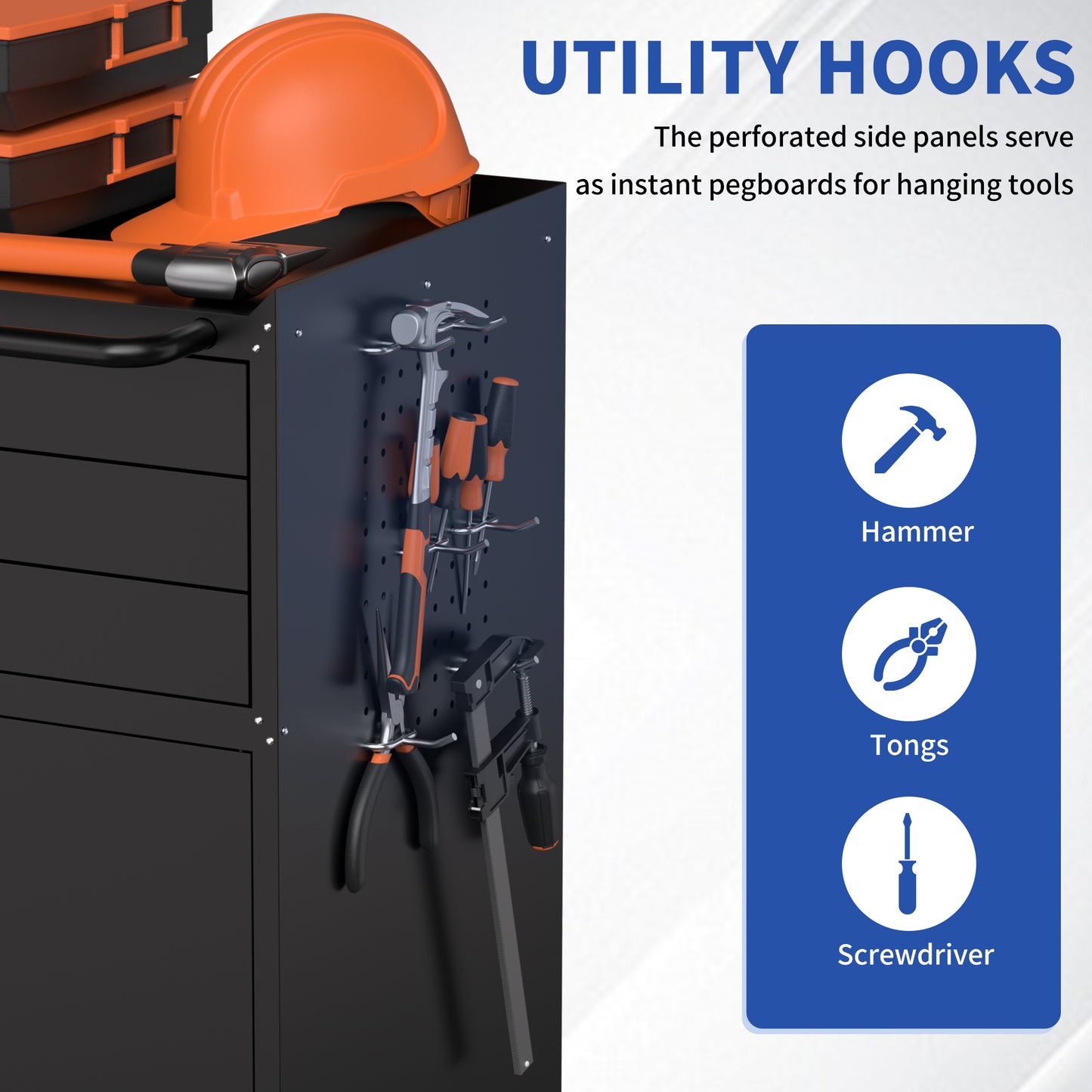 VIYET 34" Heavy-Duty Rolling Metal Tool Cabinet - 3-Drawer Garage Storage Organizer with Lockable Wheels, Black