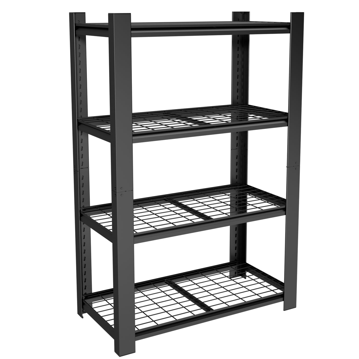 VIYET 60" H Heavy Duty Metal Shelving Unit, 4 Tier Adjustable Storage Rack with 2240 LBS Capacity, Garage Shelf Organizer for Pantry Kitchen Black