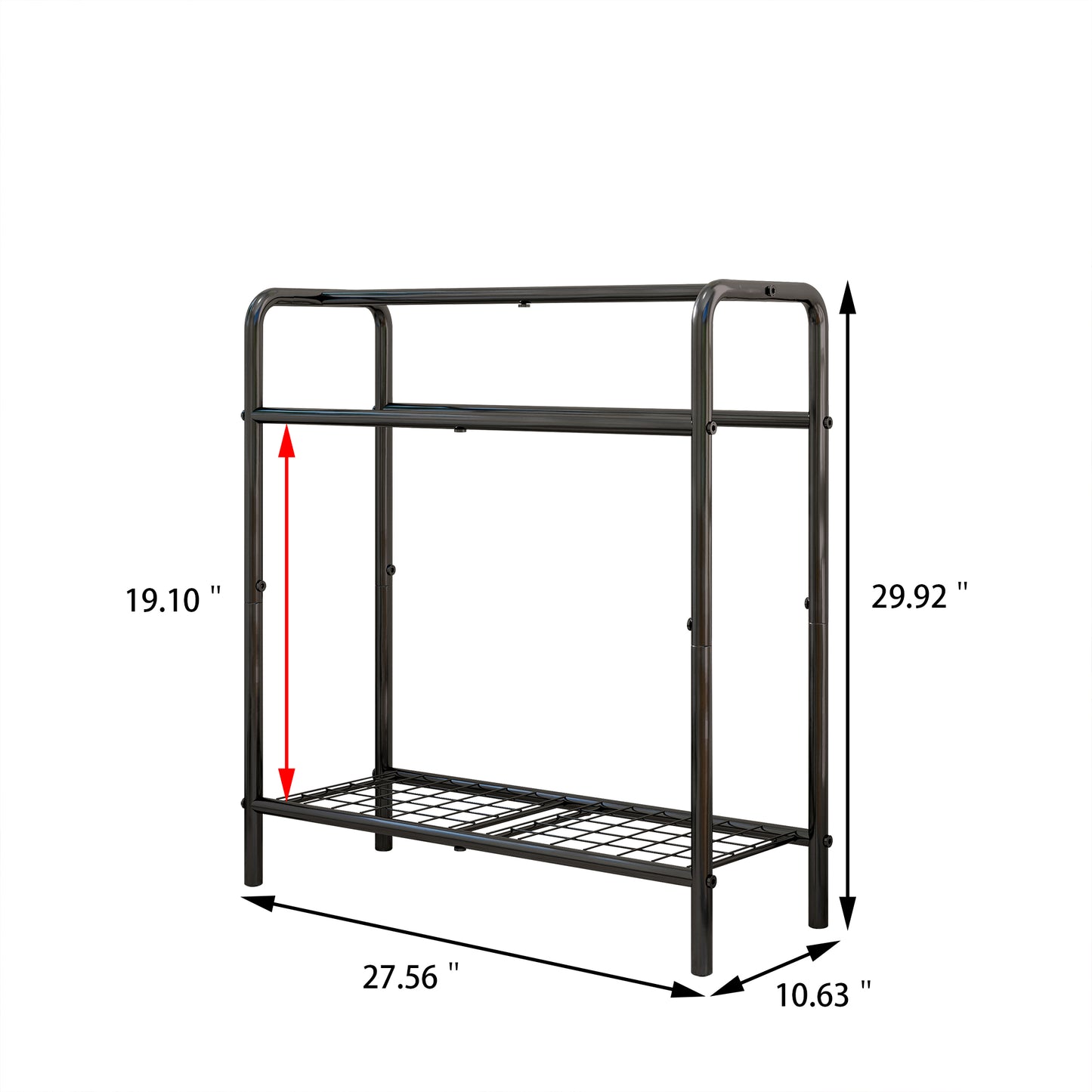 VIYET 30" 3-Tier Metal Towel Rack, Freestanding Black Storage Holder (Bathroom/Bedroom/Pool Display Organizer)