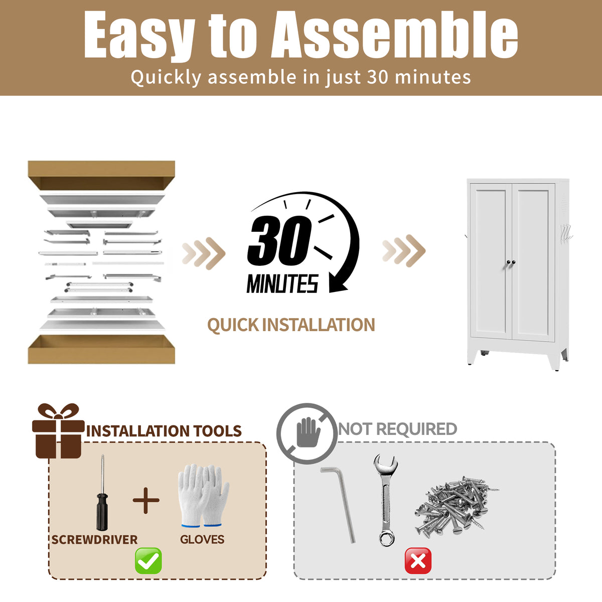 VIYET 47" Metal Pantry Cabinet, Freestanding Kitchen Storage Cabinet with 3 Adjustable Shelves, Slim Organizer for Pantry & Living Room