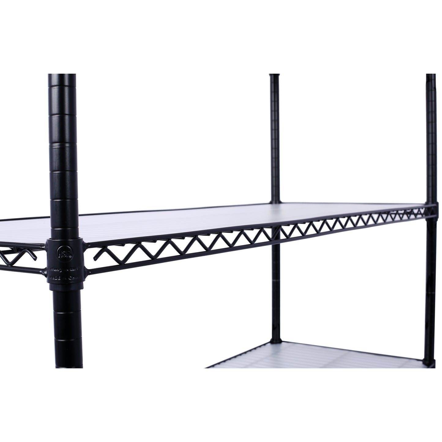 VIYET 6 Tier 6000LBS NSF Metal Wire Shelving, Heavy Duty Adjustable Rack with Wheels & Shelf Liners (Black, 84"H×48"L×20"D)