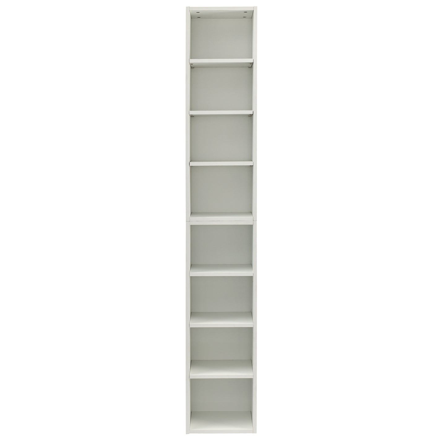 VIYET 11.6"×9.3"×70.9" 8-Tier Media Tower Rack - White MDF, Adjustable Shelves