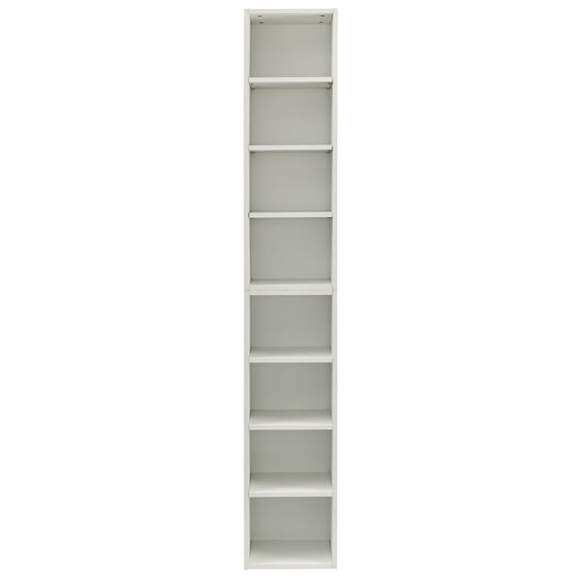 VIYET 11.6"×9.3"×70.9" 8-Tier Media Tower Rack - White MDF, Adjustable Shelves