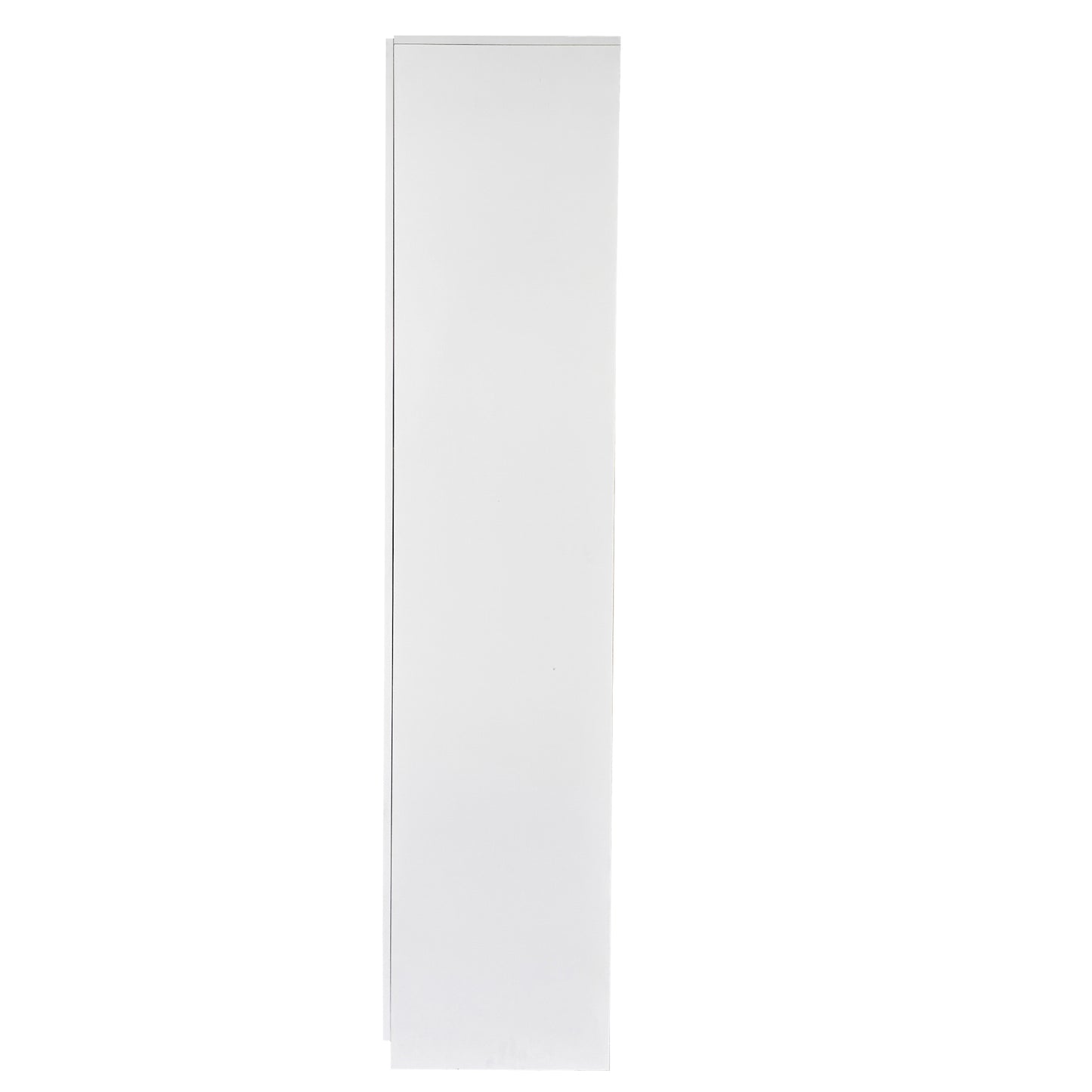VIYET 71" Freestanding Kitchen Pantry Cabinet - White Particle Board+MDF, 2 Adjustable Shelves, Side Racks