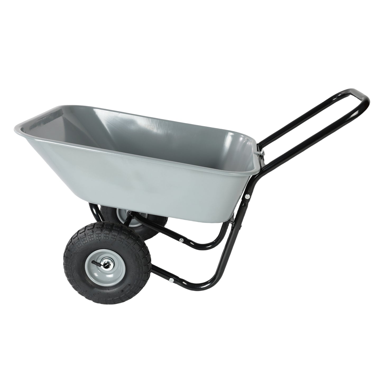 VIYET Two-Wheeled Garden Cart, 35L Large Capacity Utility Cart with 10-Inch Pneumatic Tires, Leak-Proof Design for Garden, Warehouse, Outdoor, Gray