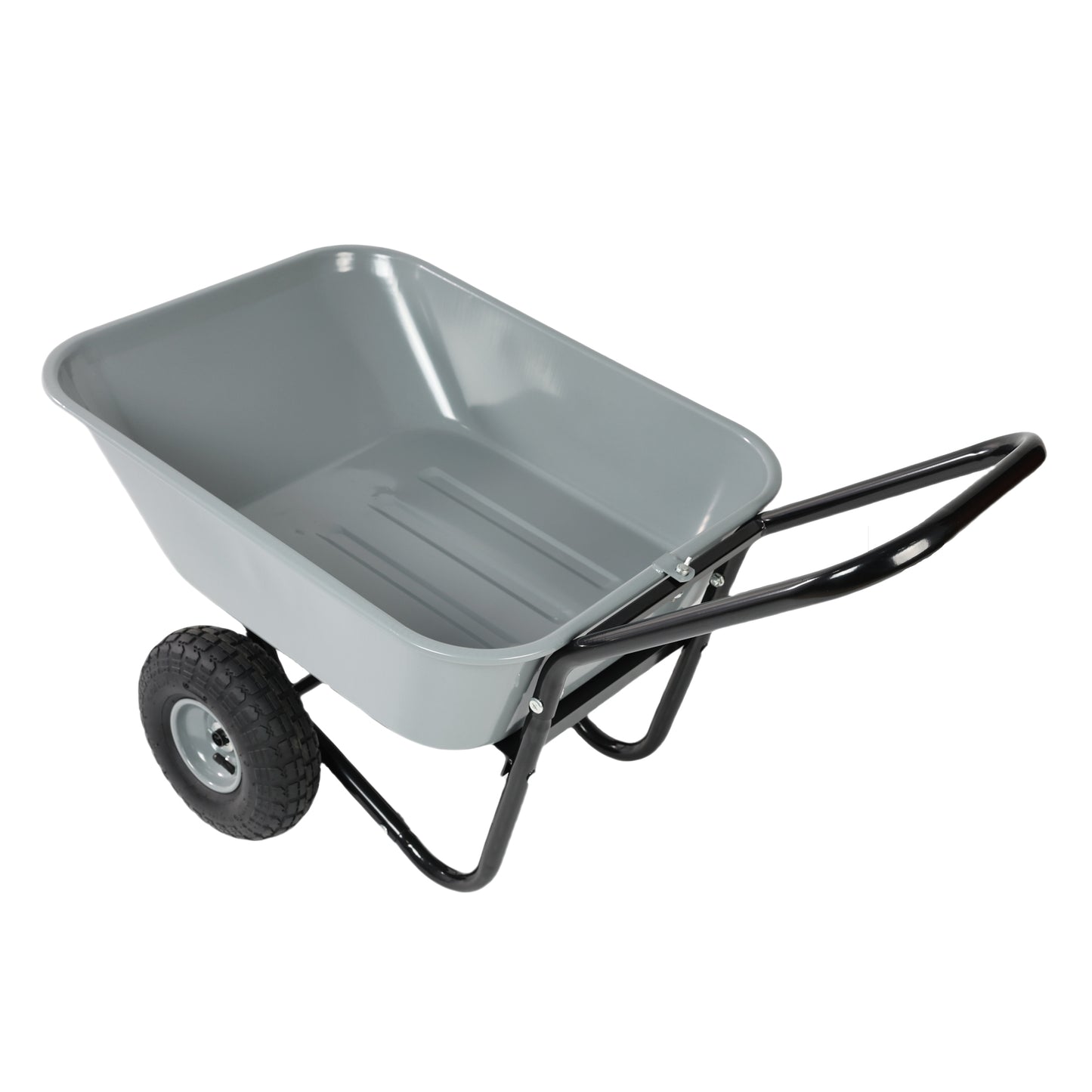 VIYET Two-Wheeled Garden Cart, 35L Large Capacity Utility Cart with 10-Inch Pneumatic Tires, Leak-Proof Design for Garden, Warehouse, Outdoor, Gray