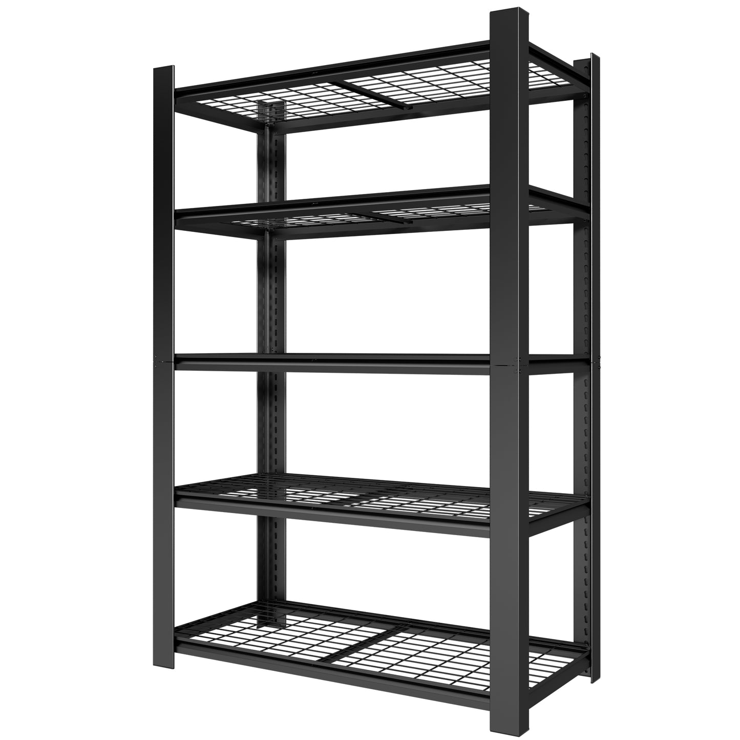 VIYET 72" H 5 Tier Heavy Duty Metal Garage Shelving Unit, Adjustable Industrial Storage Rack with 3000 lbs Capacity, Steel Shelf Organizer, 48"W x 23.6"D Black