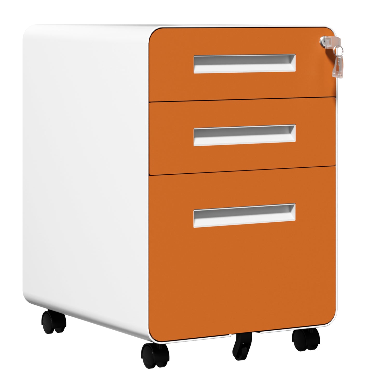VIYET 3 Drawer Mobile File Cabinet, Rolling Metal Filing Cabinet with Lock, Steel Office Storage Cabinet on Wheels for Letter Legal Files, Home Office Organizer