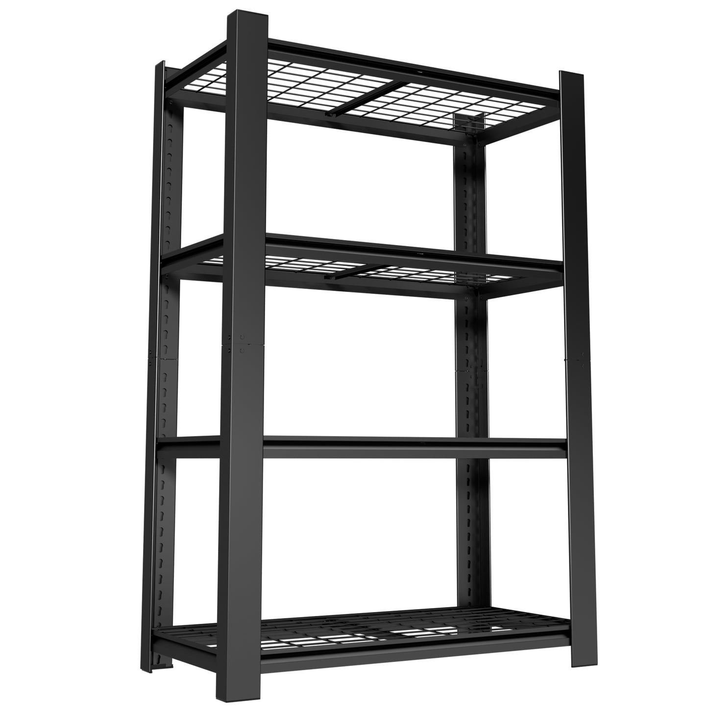 VIYET 60" H Heavy Duty Metal Shelving Unit, 4 Tier Adjustable Storage Rack with 2240 LBS Capacity, Garage Shelf Organizer for Pantry Kitchen Black