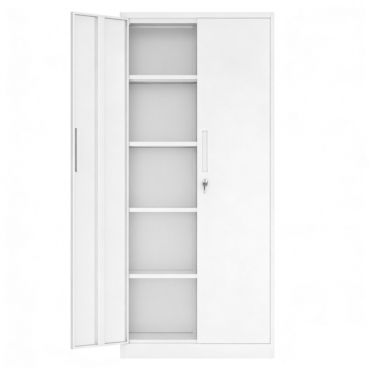 VIYET 71" Metal Storage Cabinet, Lockable Steel Utility Cabinet with 4 Adjustable Shelves, 180 Lbs per Shelf, Double Doors for Office & Pantry