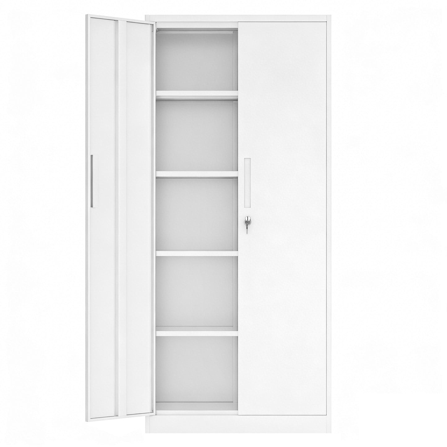 VIYET 71" Metal Storage Cabinet with Locking Doors, 4 Adjustable Shelves, Heavy Duty Steel Utility Cabinet for Garage, Office, Pantry & Classroom
