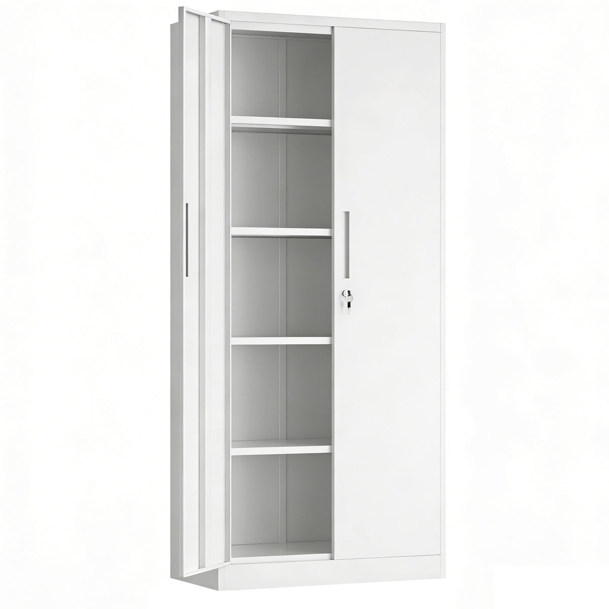 VIYET 71" Metal Storage Cabinet, Lockable Steel Utility Cabinet with 4 Adjustable Shelves, 180 Lbs per Shelf, Double Doors for Office & Pantry