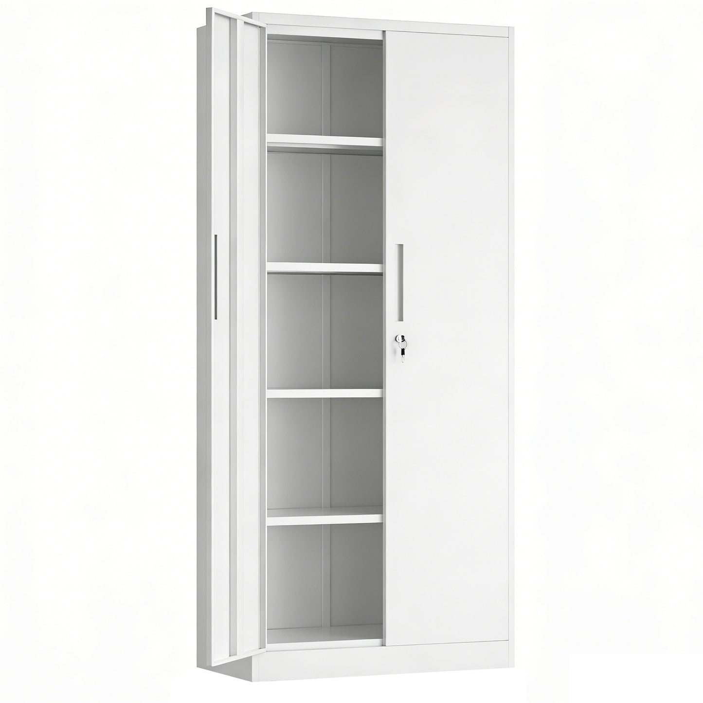 VIYET 71" Metal Storage Cabinet with Locking Doors, 4 Adjustable Shelves, Heavy Duty Steel Utility Cabinet for Garage, Office, Pantry & Classroom