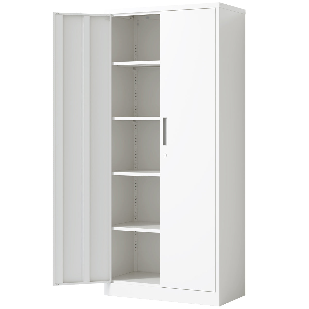 VIYET 71" Metal Storage Cabinet, Lockable Steel Utility Cabinet with 4 Adjustable Shelves, 180 Lbs per Shelf, Double Doors for Office & Pantry