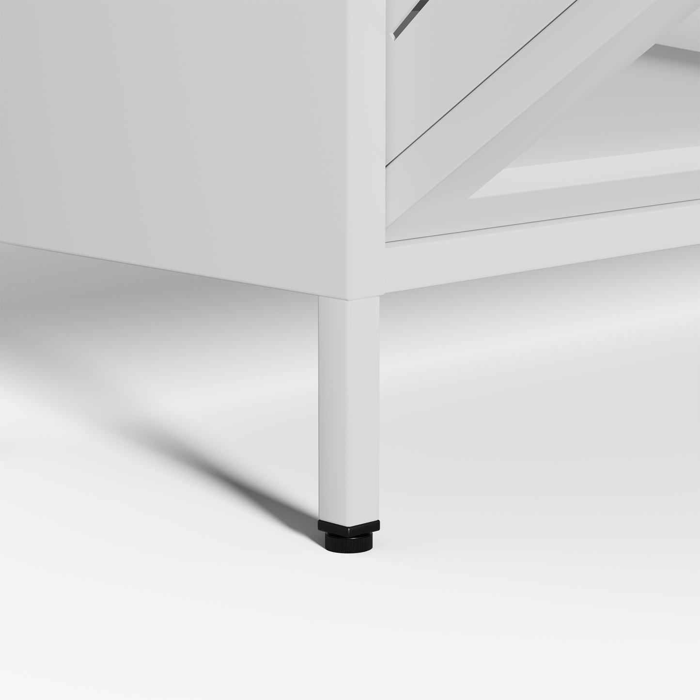 VIYET 43" Slim Metal Shoe Cabinet, White Steel Organizer w/ 4 Flip & 3 Drawers (Anti-Tip Hidden Entryway Storage)