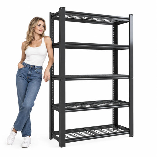 VIYET 72" 5-Tier Metal Wire Shelving Unit, Adjustable Heavy Duty Storage Rack with 2000LBS Capacity, Steel Shelf Organizer for Garage, Pantry, Kitchen