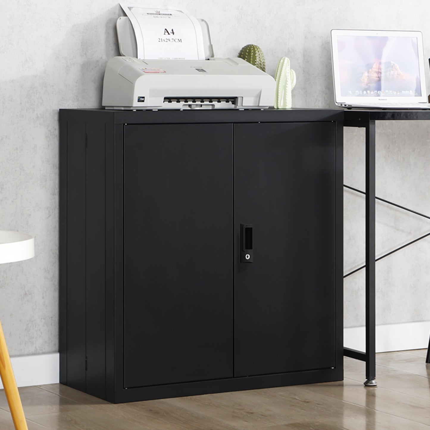 VIYET 36"H Storage Locker File Organizer, Steel Cabinet w/ Door Locks & 2 Adjustable Shelves, Multi-Scene Use