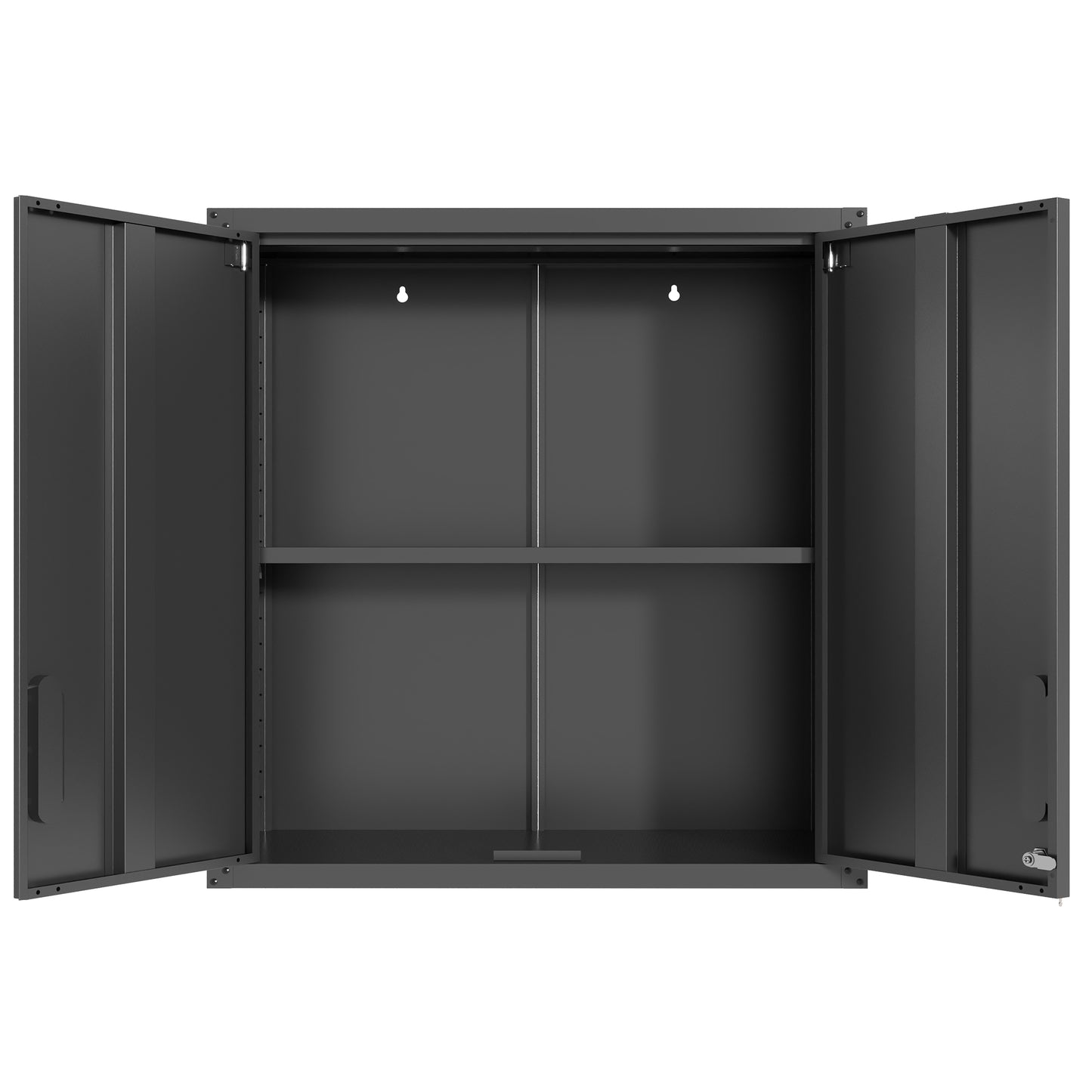 VIYET 30"H Wall-Mounted Metal Tool Storage Cabinet,2 Locking Doors,1 Adjustable Shelf&1 Open Drawer, for Garage/Office/Warehouse, Assembly Required