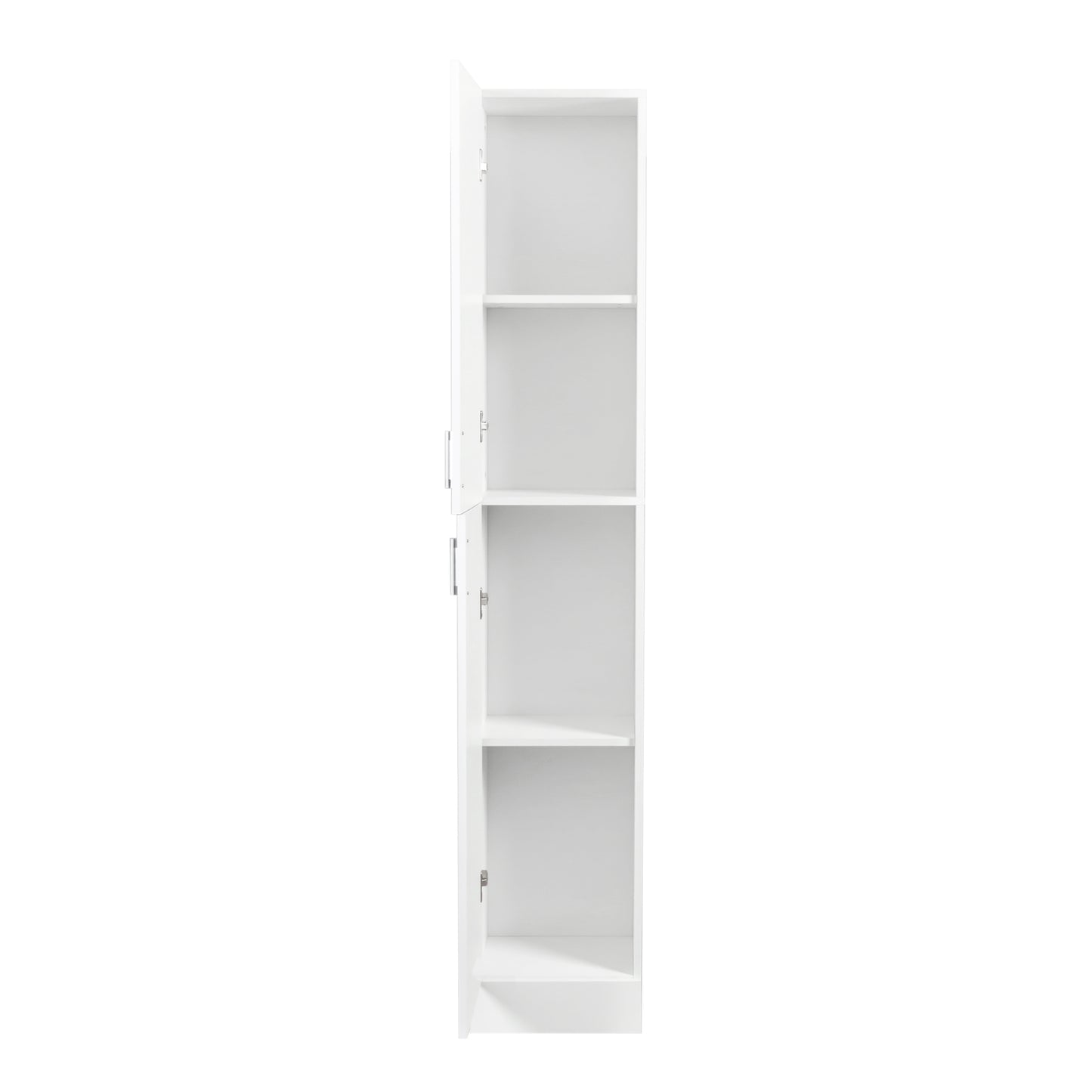 VIYET 75" Freestanding Storage Cabinet, MDF+Particle Board Organizer w/ 2 Doors & 3 Fixed Shelves (Kitchen/Dining Room Pantry),White+black