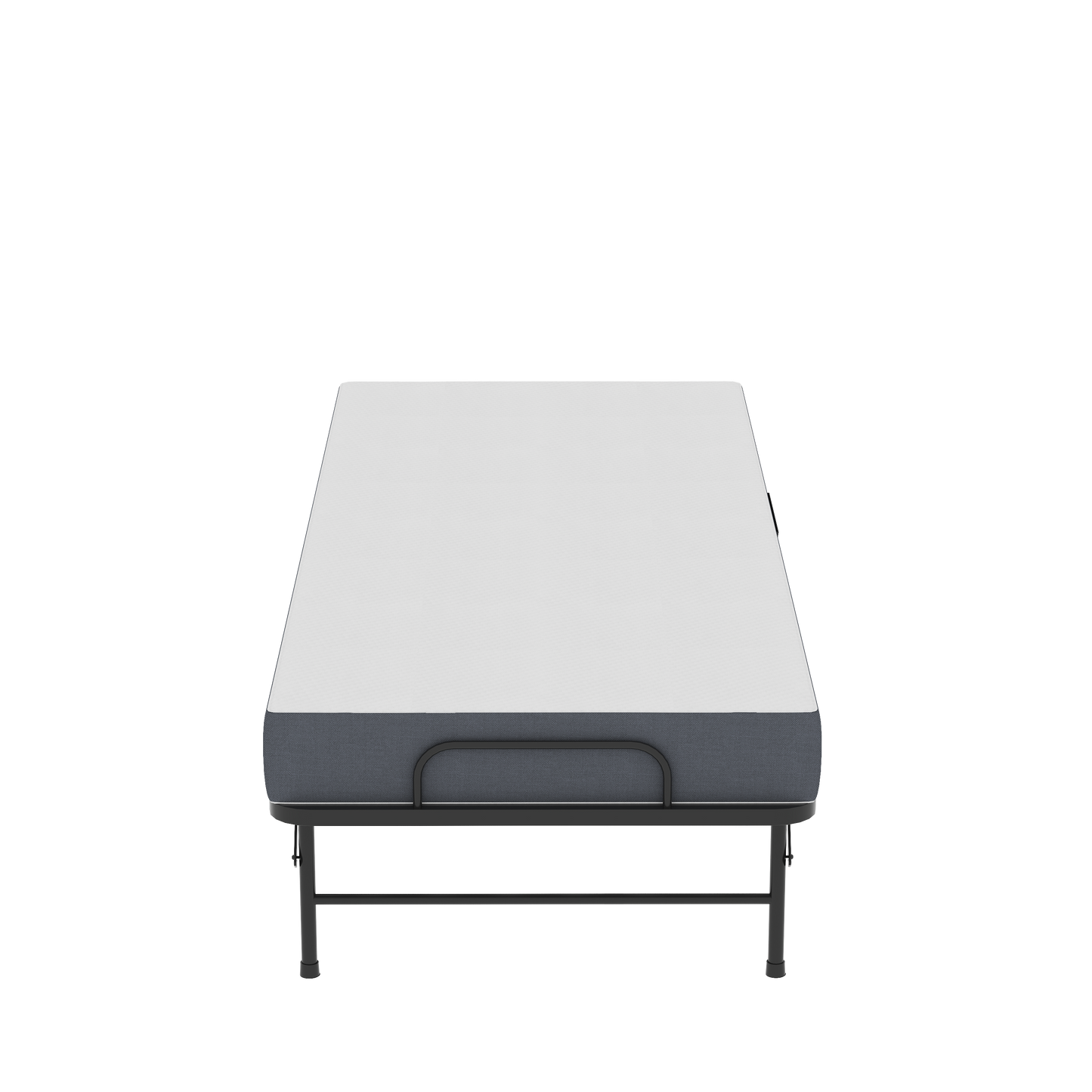 VIYET Twin Folding Rollaway Guest Bed with Side Storage Pocket, 5" Memory Foam Mattress, 450LB Heavy Duty Bed with Wheels