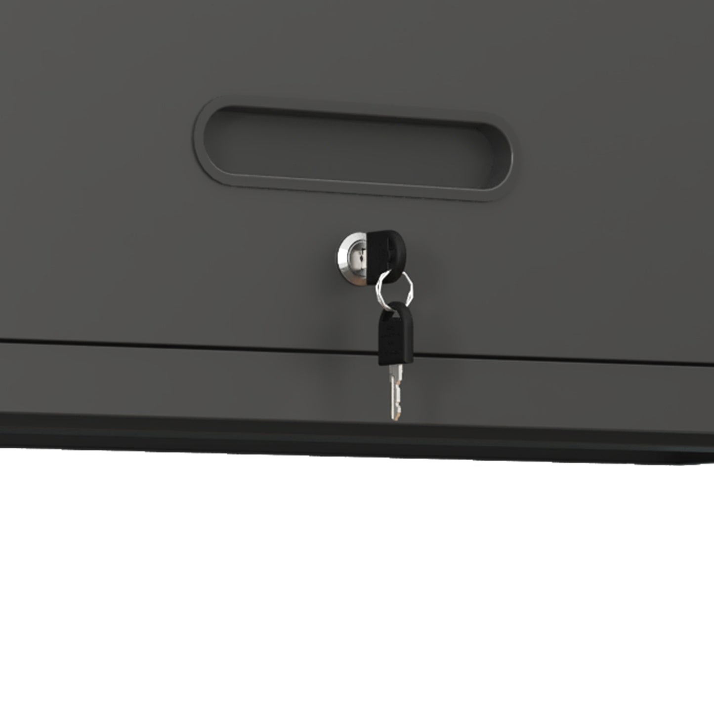 VIYET 13"H Heavy-Duty Wall-Mounted Metal Cabinet - Hydraulic Lift Door + Lock, Modern Black Storage for Garage/Workshop/Utility Room/Pantry