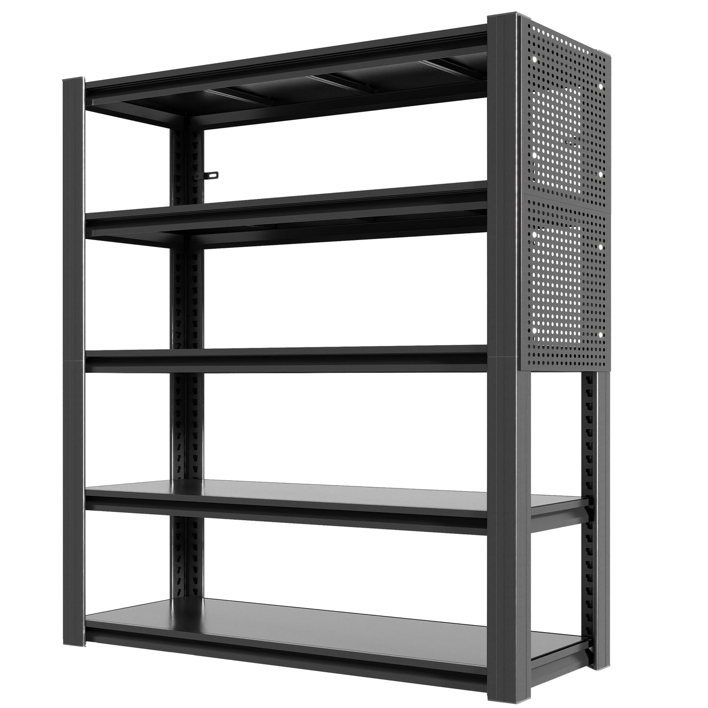 VIYET 72"H 5-Tier Adjustable Metal Shelving with Pegboard, 2000LBS Heavy-Duty Storage Rack for Garage Kitchen Office