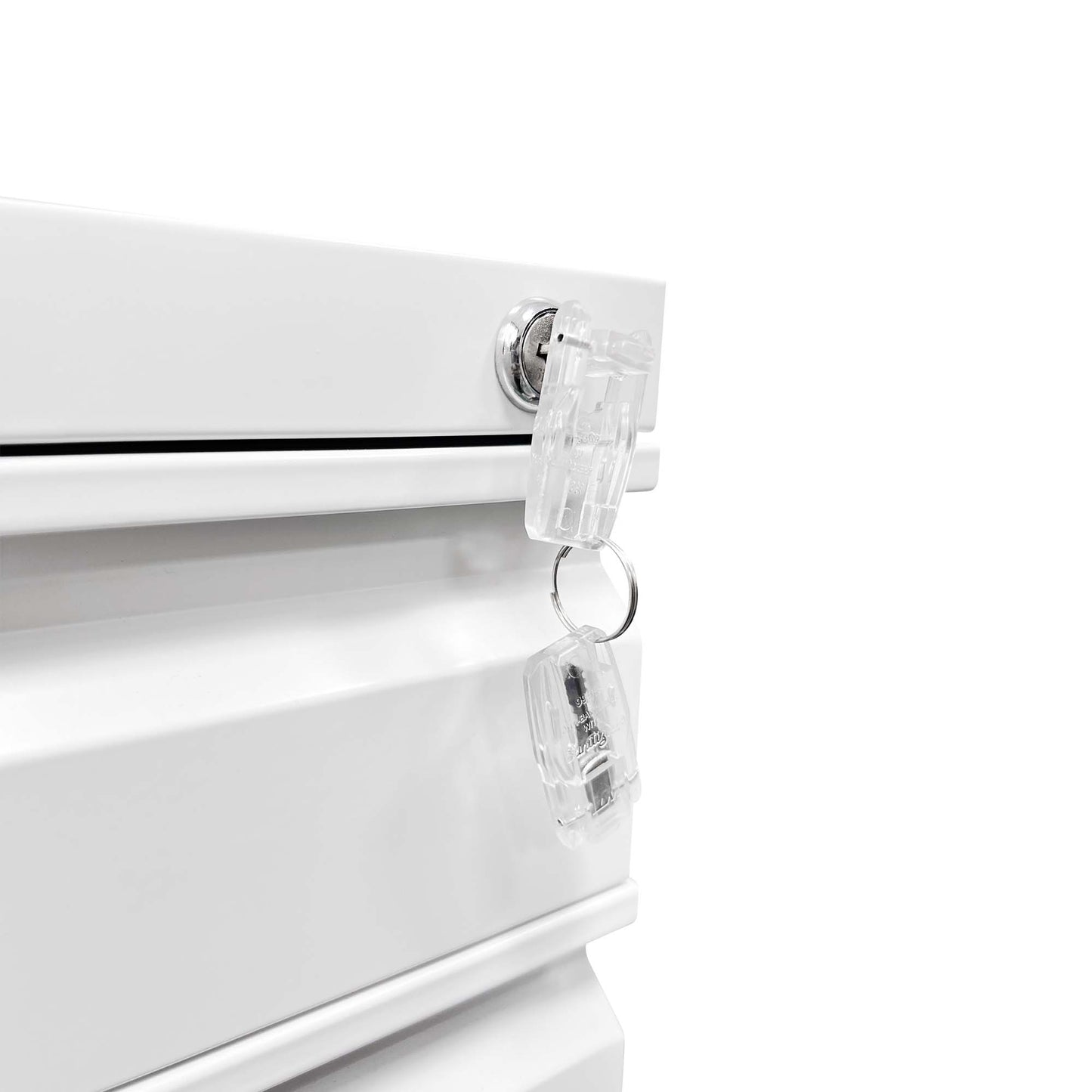VIYET 3-Drawer Mobile File Cabinet with Lock, Rolling Metal Filing Cabinet for Home Office, Fits Letter, Legal & A4 Files, White