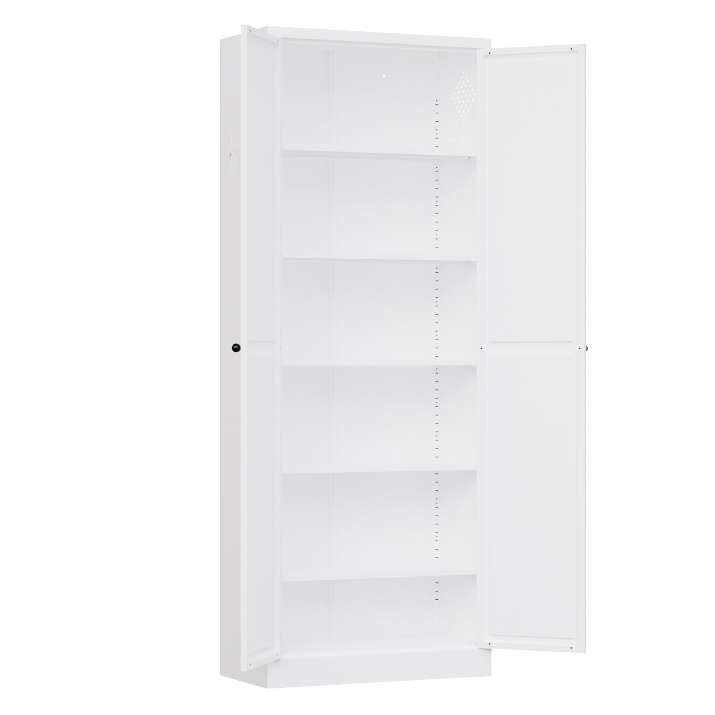 VIYET 72" Metal Pantry Cabinet with Doors, White Kitchen Storage Cabinet, Freestanding Organizer with 5 Adjustable Shelves