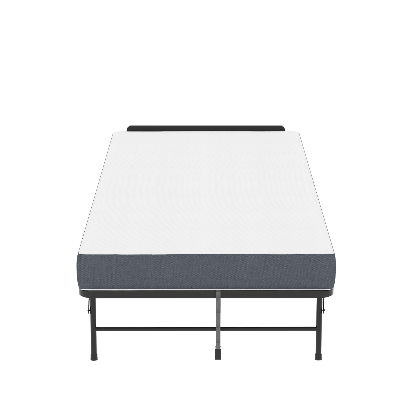 VIYET Twin Folding Rollaway Guest Bed with Adjustable Headboard, 5" Memory Foam Mattress, 450LB Portable Bed with Wheels