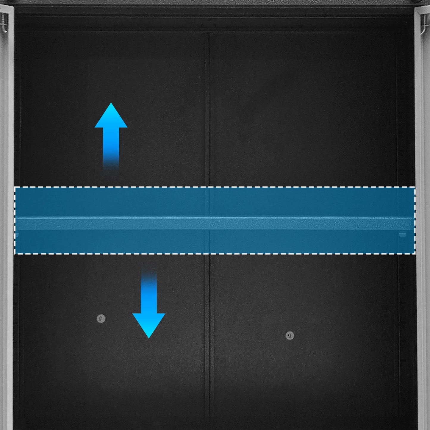 VIYET 34"H Heavy-Duty Steel Garage Cabinet with Wheels & Lock - Adjustable Shelves, Black+Gray Diamond-Plate Design (Garage/Home/Office/Workshop)