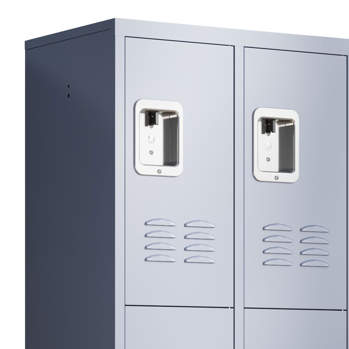 VIYET 72" Metal Storage Locker, 9 Door Lockable Employee Locker Cabinet, Freestanding Steel Locker for School, Office, Gym & Garage, Gray