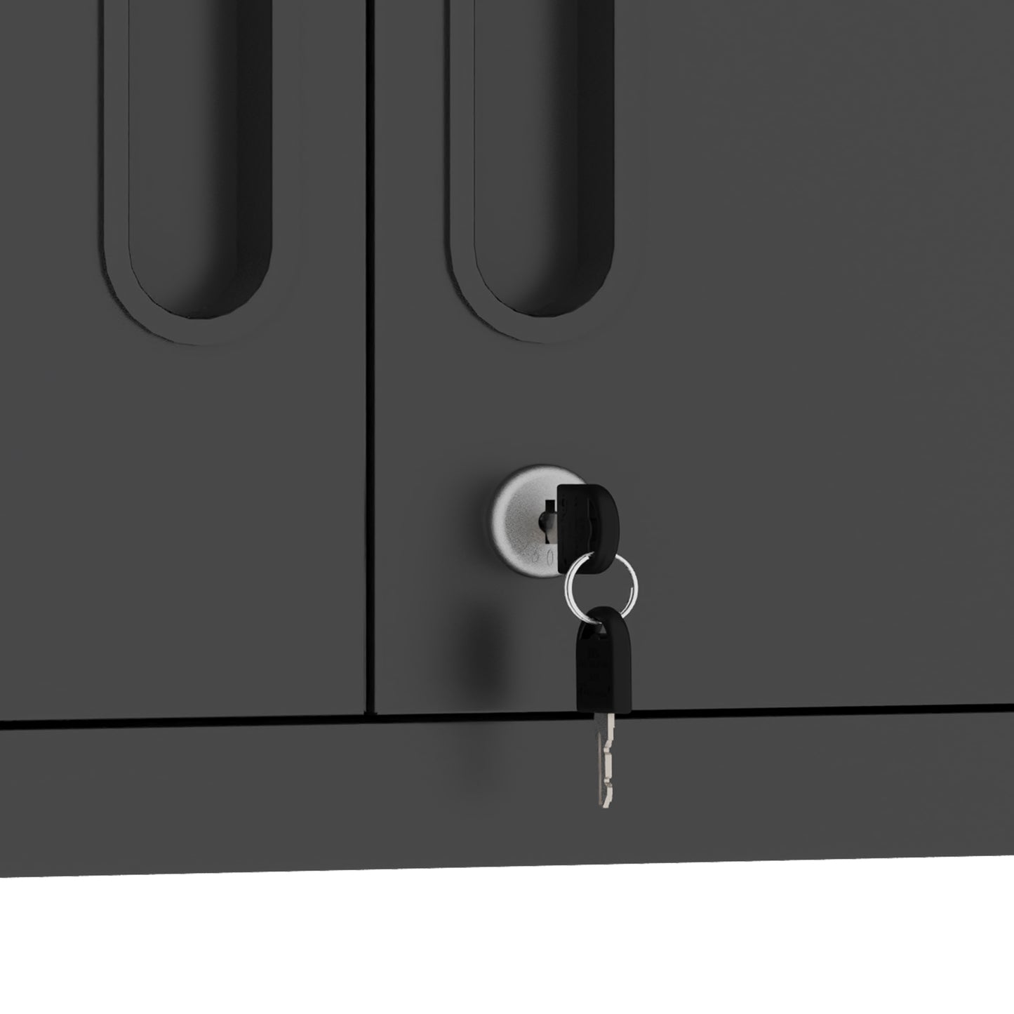 VIYET 30" Wall-Mounted Metal Tool Storage Cabinet - Heavy-Duty Steel Garage Cabinet with 2 Locking Doors & 1 Open Drawer, Space-Saving Black
