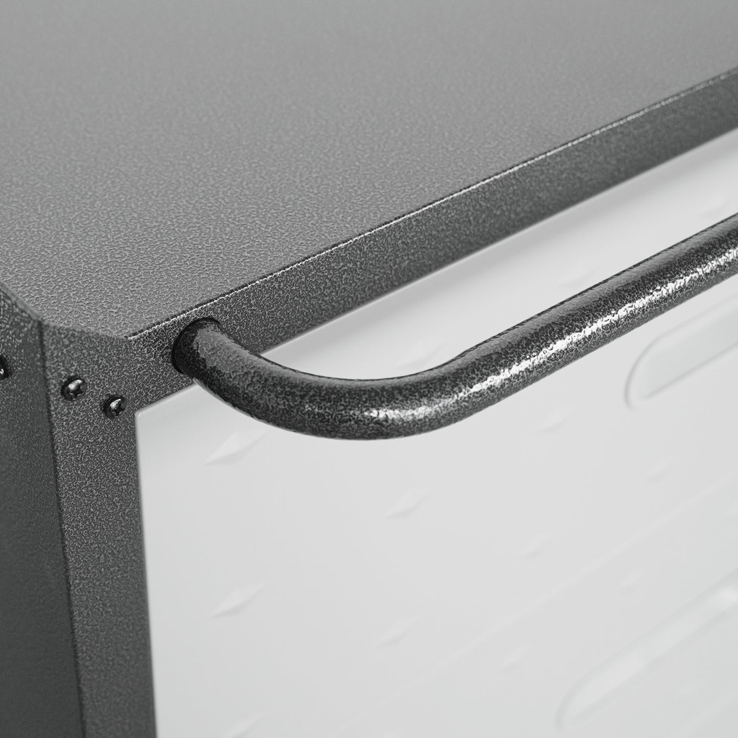 VIYET 35"H Heavy-Duty Steel 3-Drawer Storage Cabinet with Wheels - Lockable Casters & Top Guardrail, Mobile Tool Organizer for Garage/Home/Office/Warehouse, Black+Gray