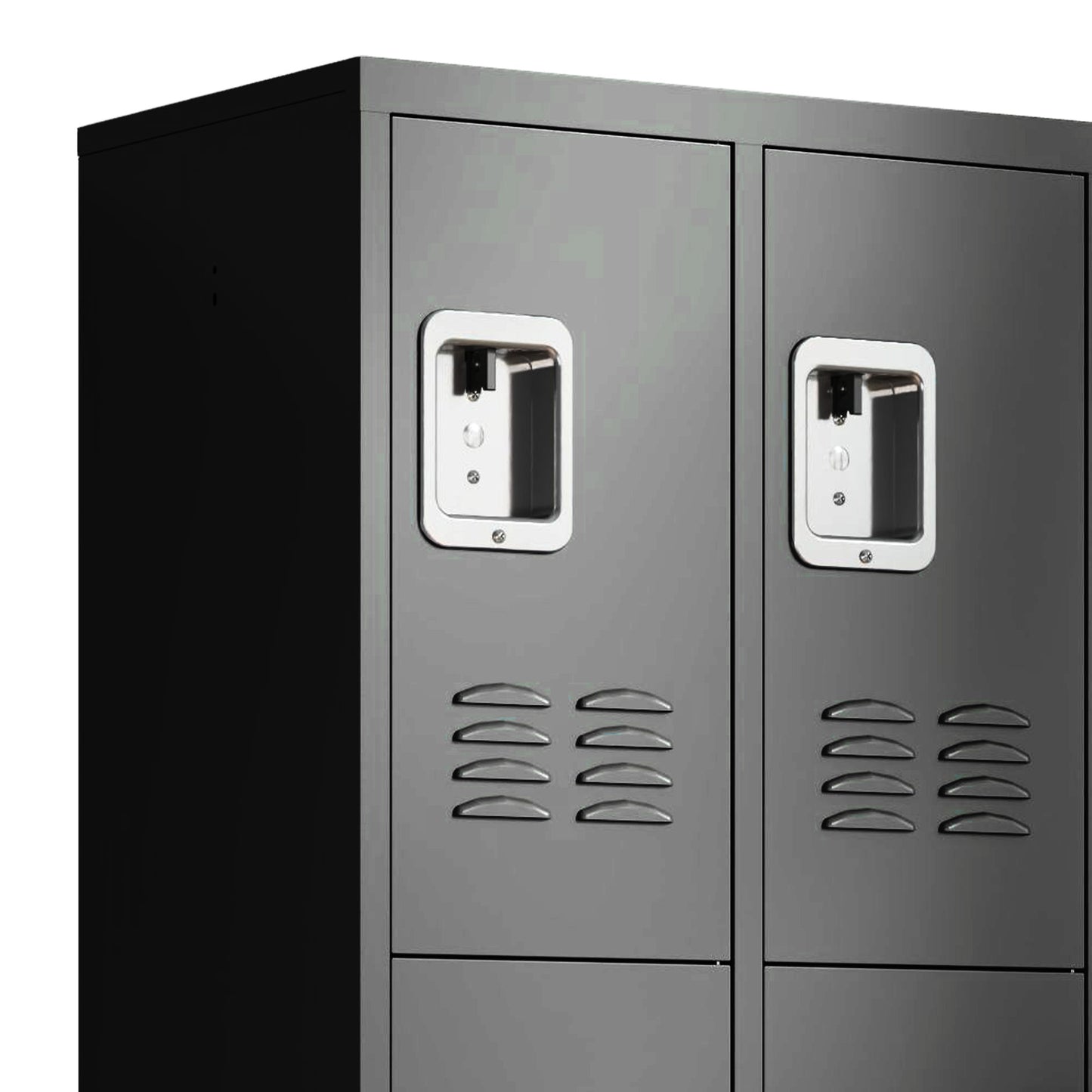 VIYET 72" 3 Door Metal Locker Storage Cabinet with Locks, Freestanding Employee Locker for Office, School, Gym, Garage & Home, Black