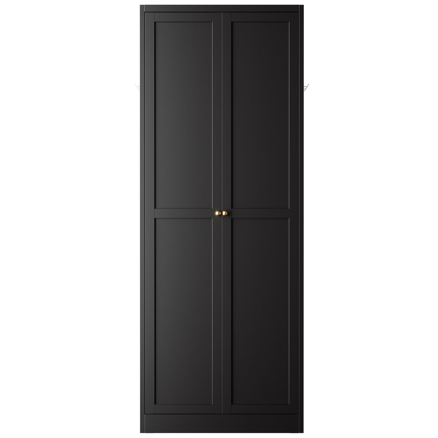 VIYET 72" Black Metal Kitchen Pantry Cabinet with Doors, 5 Adjustable Shelves, Heavy-Duty Tool-Free Freestanding Organizer