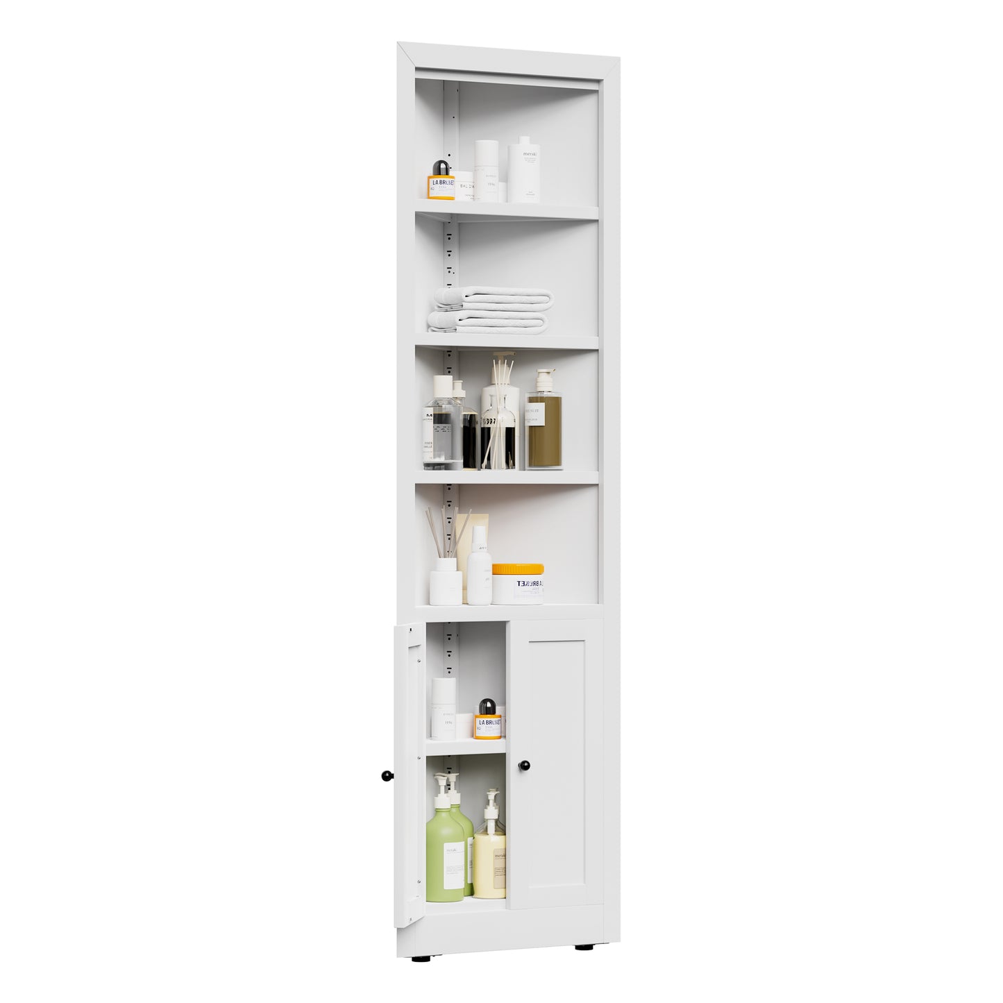 VIYET 71" Tall Corner Storage Cabinet, 5-Tier Metal Corner Cabinet with Adjustable Shelves, Freestanding Space-Saving Organizer