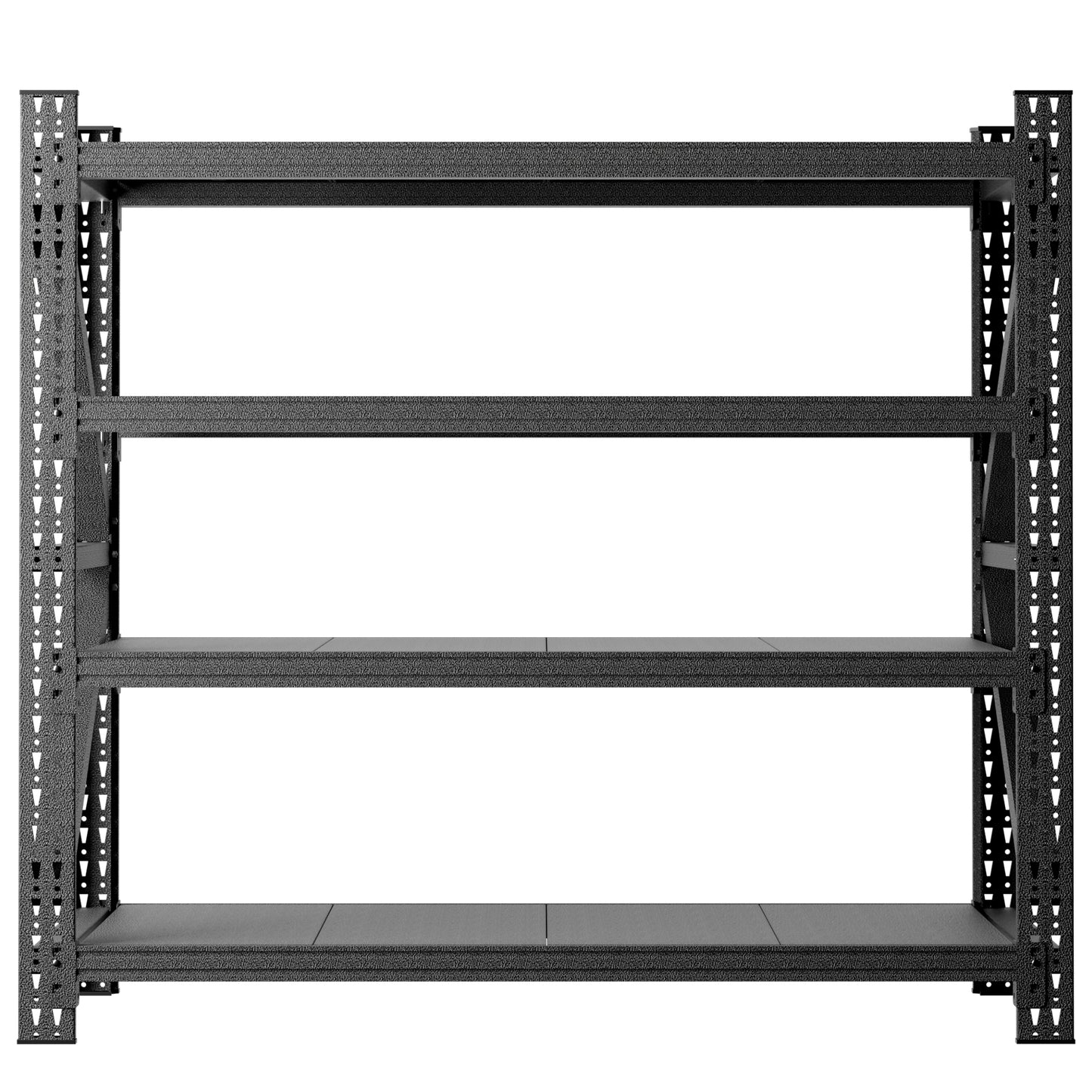 VIYET 4-Shelf Heavy Duty Metal Garage Shelving, 5000 LBS Capacity Adjustable Industrial Storage Unit, 63"H×67"W×23.7", Open Rack for Warehouse Gym, Black