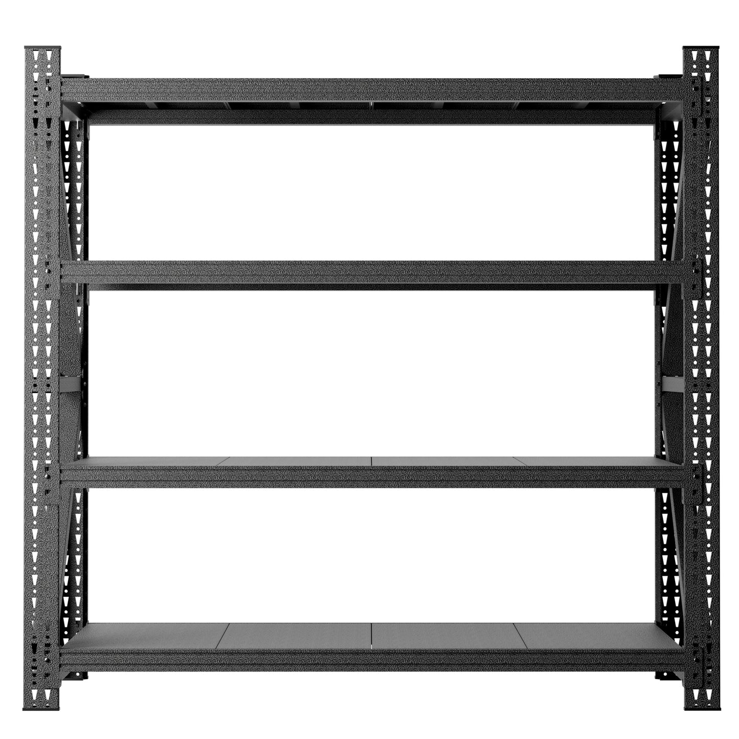 VIYET 69"H 5000LBS Industrial Shelving, 4-Tier Adjustable Heavy Duty Metal Garage Rack, Black for Warehouse Gym