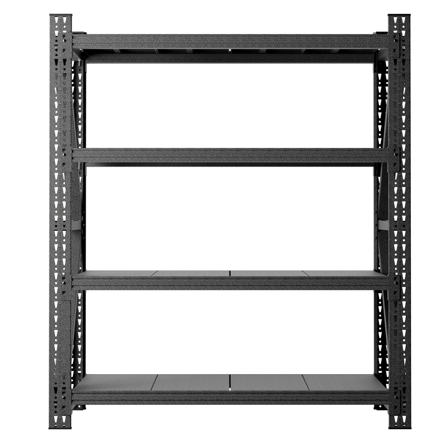 VIYET 69"H 4-Tier Heavy Duty Metal Garage Storage Shelves, 4000 LBS Adjustable Industrial Steel Shelving Unit, Open Rack for Warehouse Basement Workshop, Black