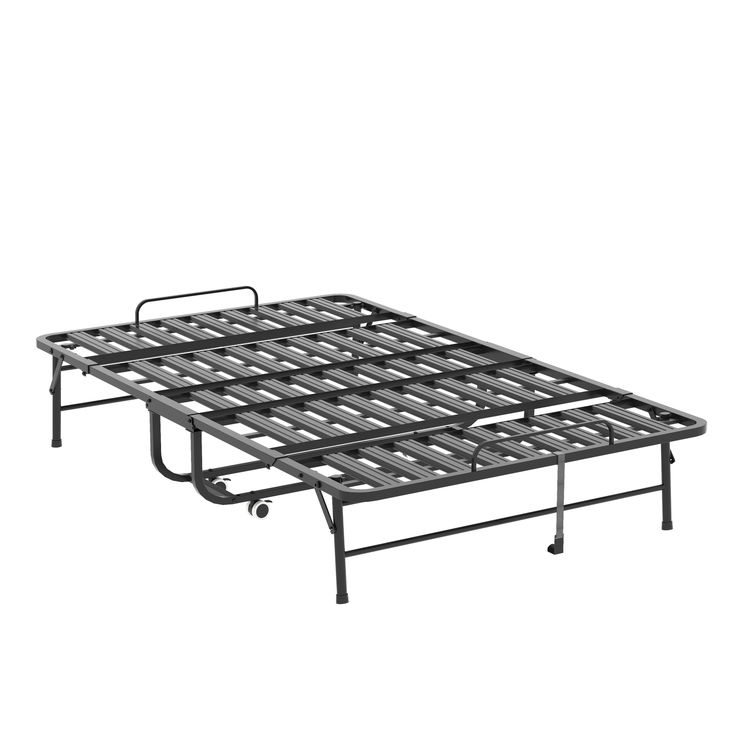 VIYET Folding Bed with Adjustable Headboard, 5" Memory Foam Mattress, 450LB Heavy Duty Rollaway Guest Bed with Wheels for Adults