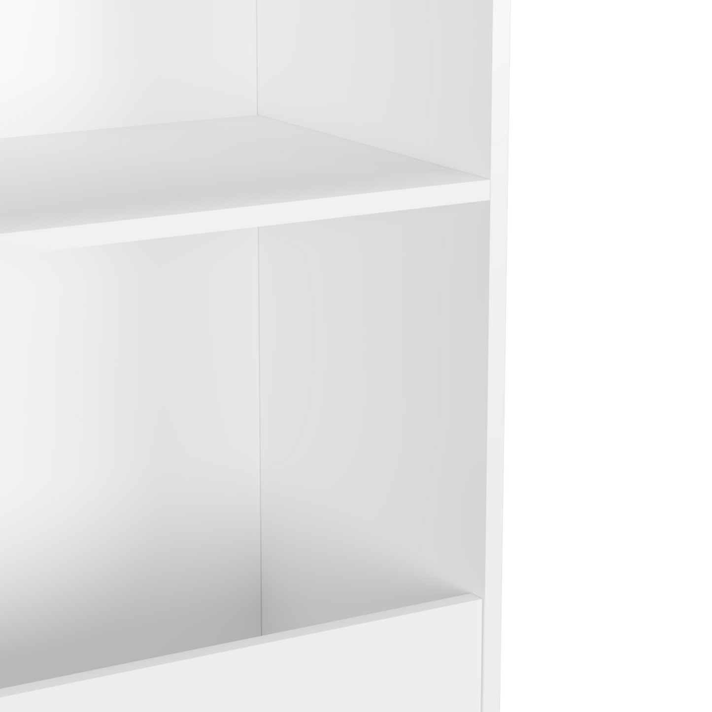 VIYET 51" Kids 4-Tier Bookcase, White MDF+Pine Legs Storage Organizer w/ Anti-Tipping Device (Nursery/Playroom Display Rack)
