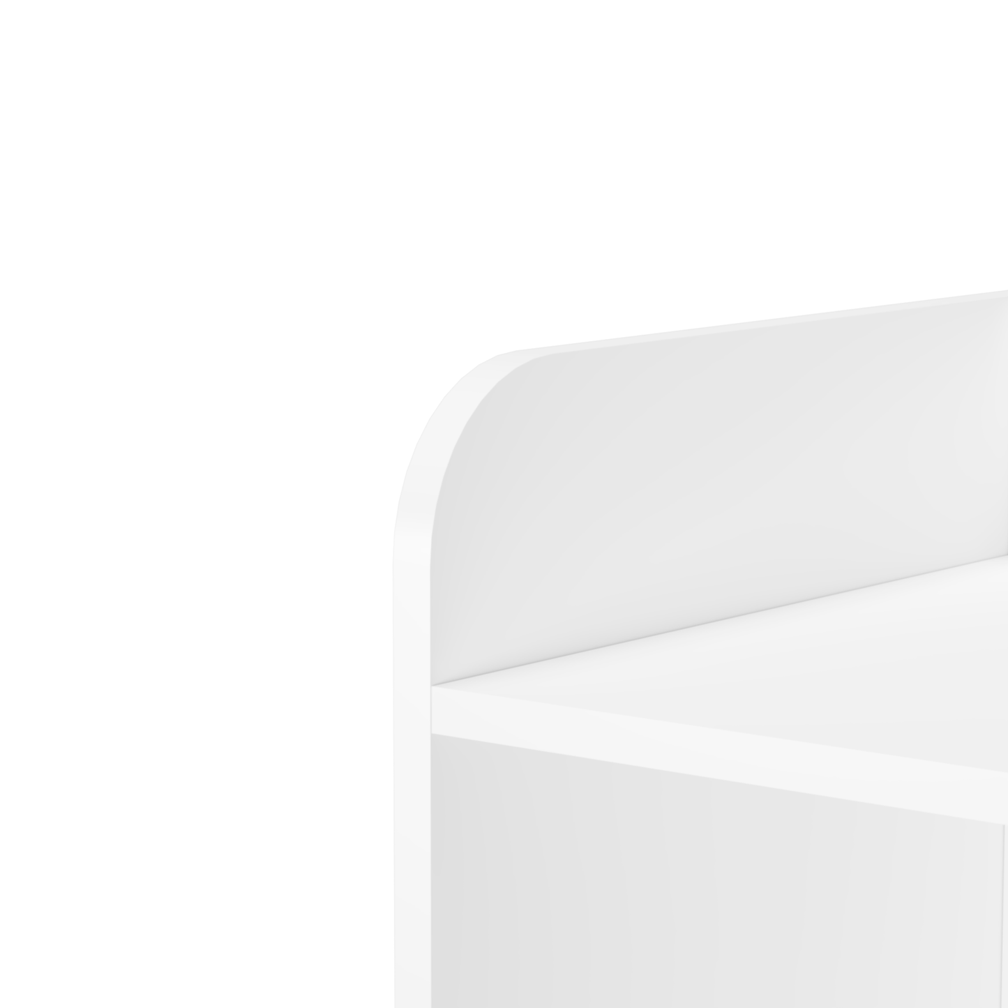 VIYET 51" Kids 4-Tier Bookcase, White MDF+Pine Legs Storage Organizer w/ Anti-Tipping Device (Nursery/Playroom Display Rack)
