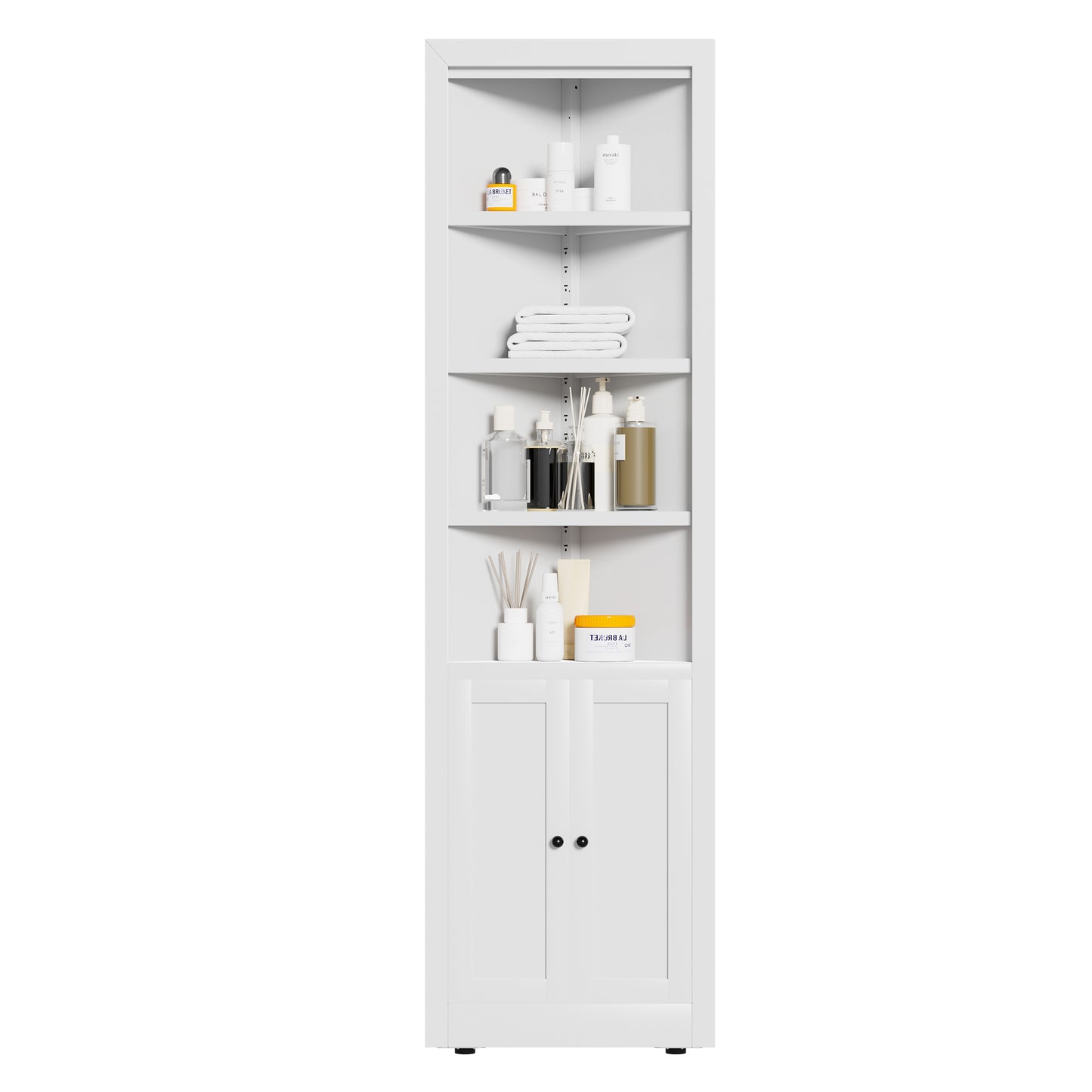 VIYET 71" Tall Corner Storage Cabinet, 5-Tier Metal Corner Cabinet with Adjustable Shelves, Freestanding Space-Saving Organizer