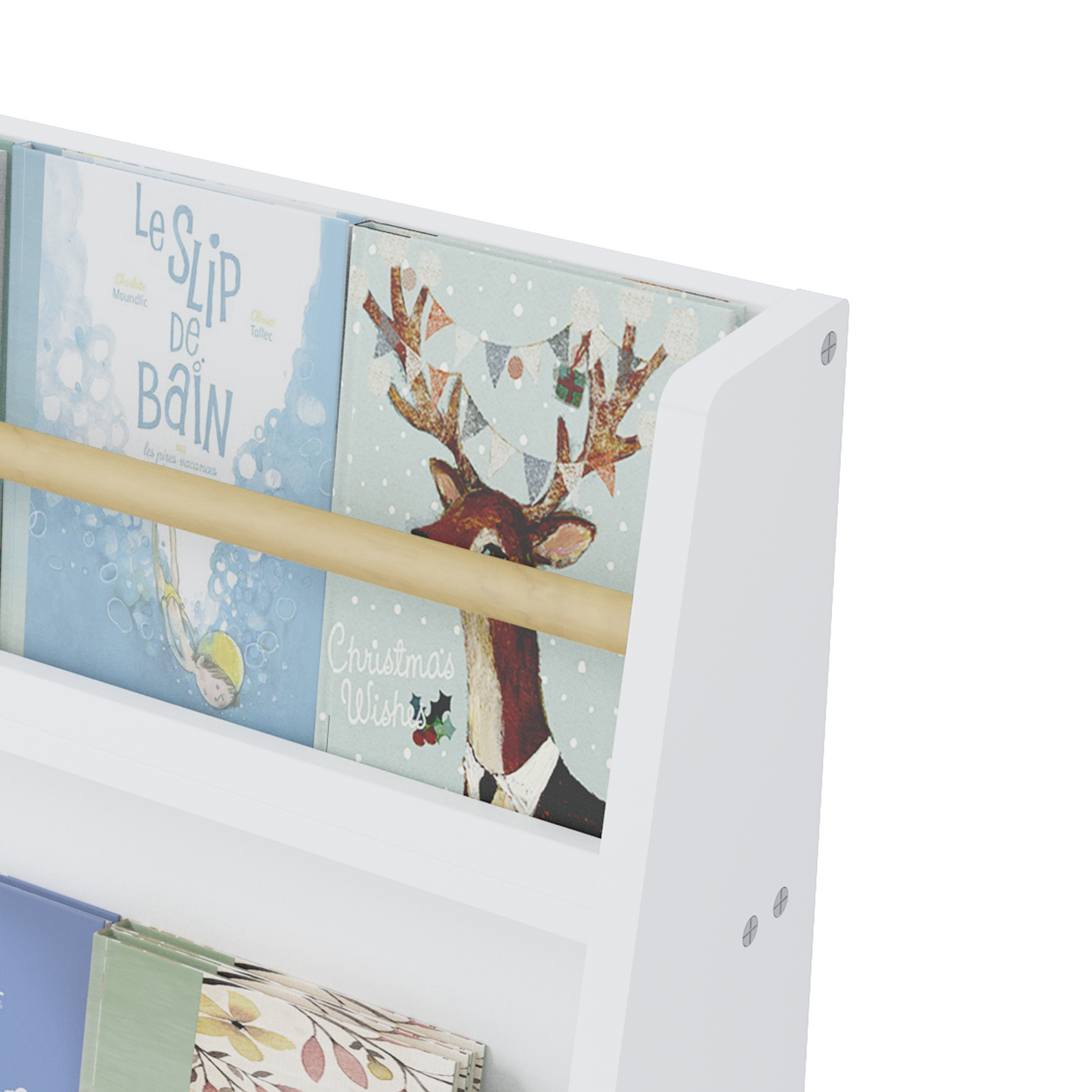 VIYET 3 Tier Kids Bookshelf, Front Facing Book Display Rack for Toddlers, Wooden Book Organizer for Bedroom, Playroom, Nursery and Classroom, White