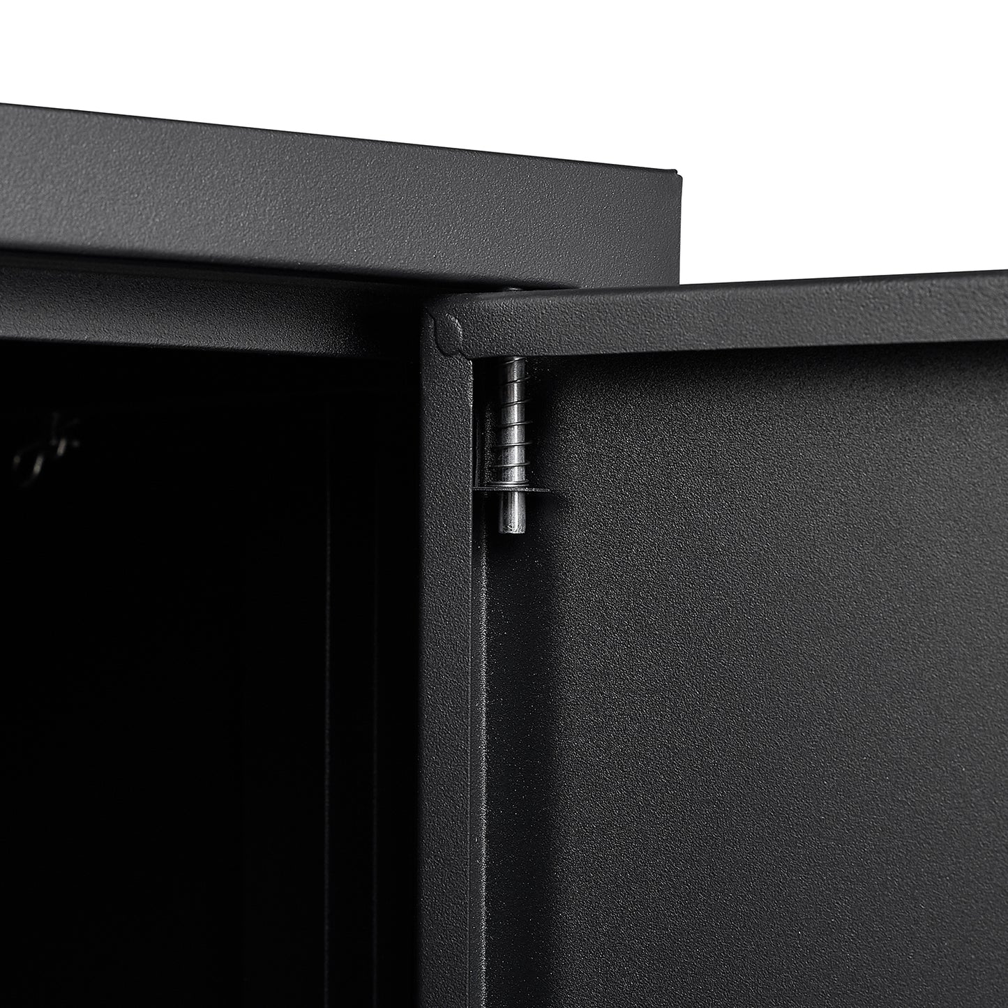 VIYET 41.97"H Metal Folding Storage Cabinet, Filing Cabinet w/ Locking Doors & Adjustable Shelf, Black